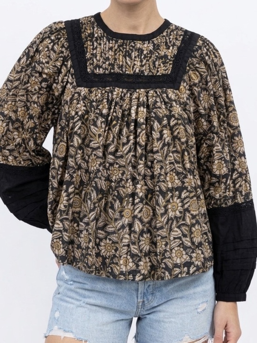 Cleobella by Anthropologie Harley Top Long Balloon Sleeve Bohemian Shirt